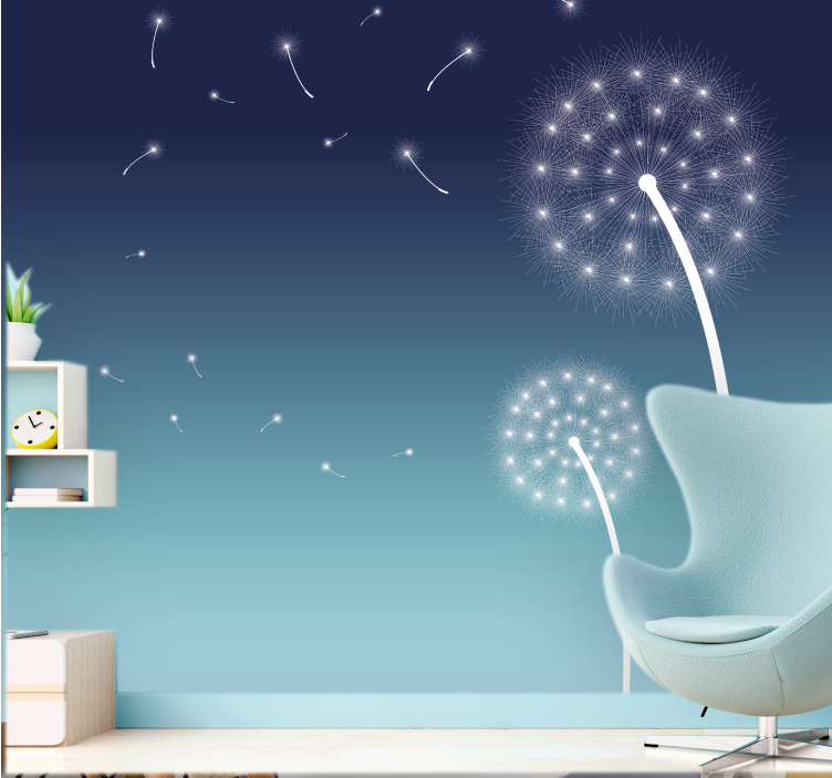 Fototapeter maskros lätt dandelion bris - Tenstickers