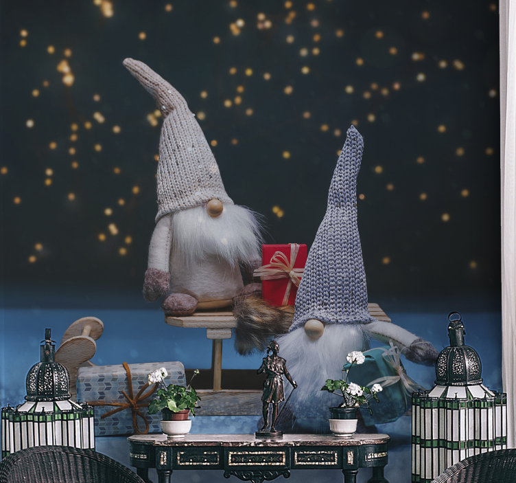 Fototapeter med julmotiv gnomens festligheter - Tenstickers