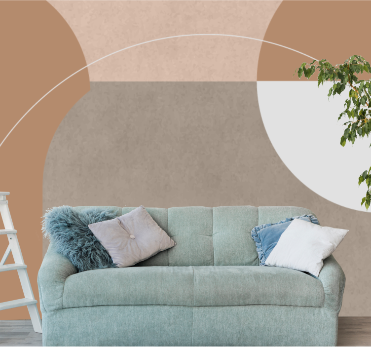 Fototapeter modernt geometrisk form komposition - Tenstickers