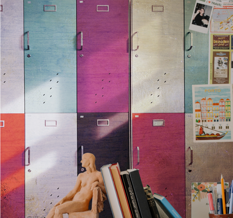 Fototapeter musik färgglada skåpdörrar - Tenstickers