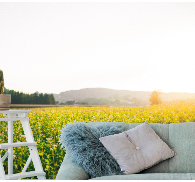 Fototapeter natur fridfull ängsutsikt - Tenstickers