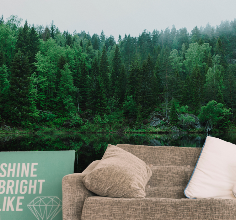 Fototapeter natur lugna skogsreflektioner - Tenstickers