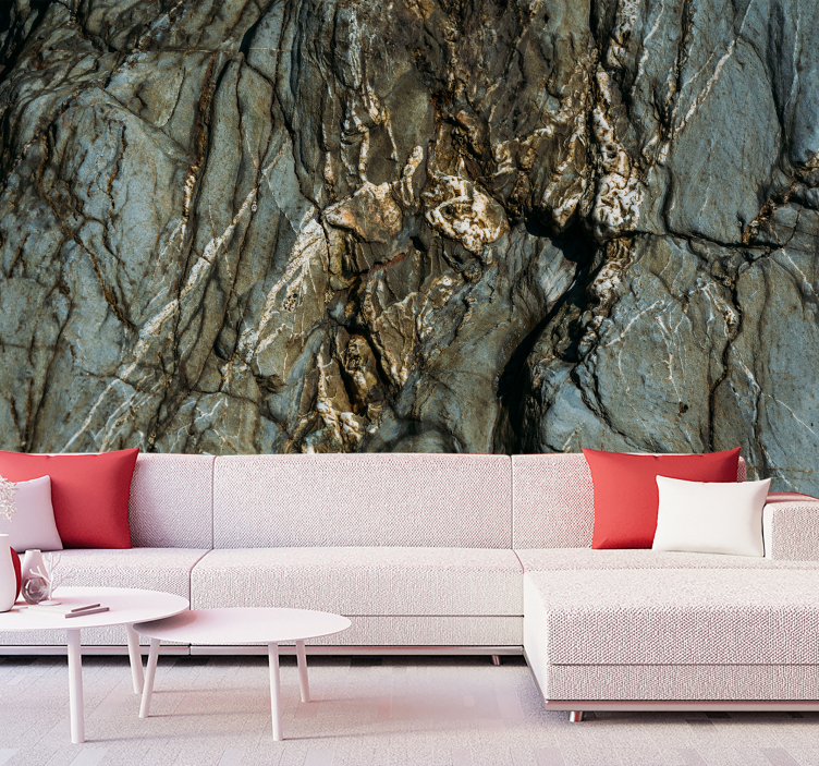 Fototapeter Övriga texturer och mönster sprucken stonyta - Tenstickers