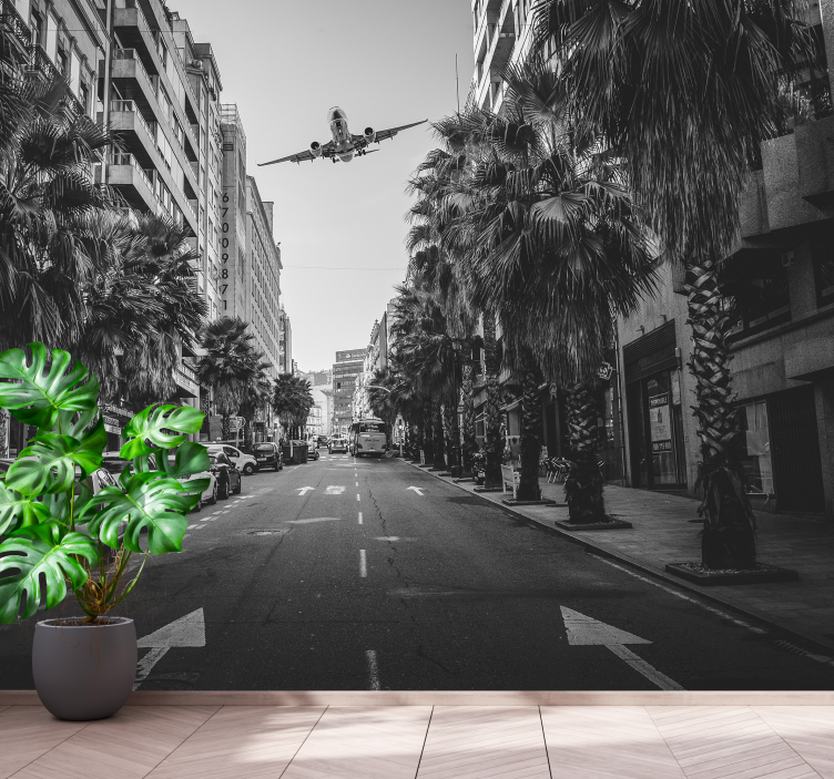 Fototapeter städer och länder flygbild av stadsmiljö - Tenstickers