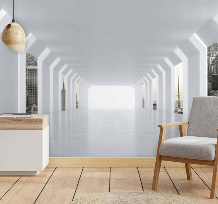 Fototapeter städer och länder futuristisk stadsutsikt - Tenstickers