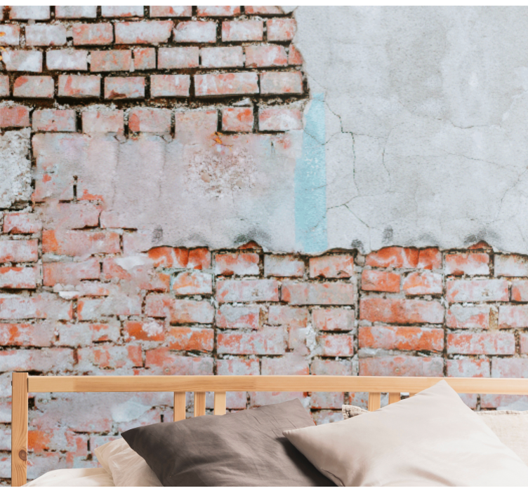Fototapeter tegelstenar exponerad tegelstruktur - Tenstickers