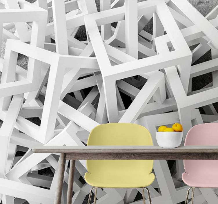 Fototapeter textur och mönster abstrakta vita former - Tenstickers