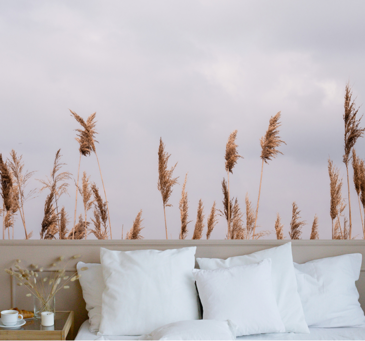 Fototapeter träd grässlöjor - Tenstickers