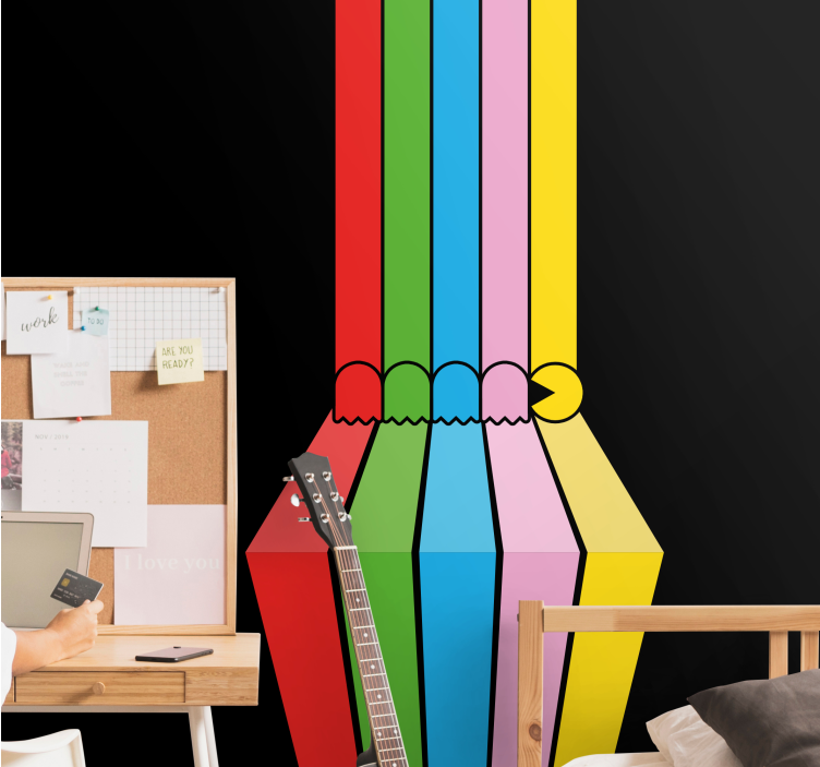 Fototapeter urban konst färgglada blyertsstreck - Tenstickers