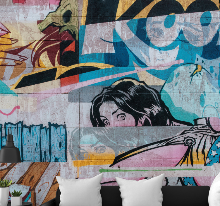 Fototapeter urban konst metropolitan graffiti - Tenstickers