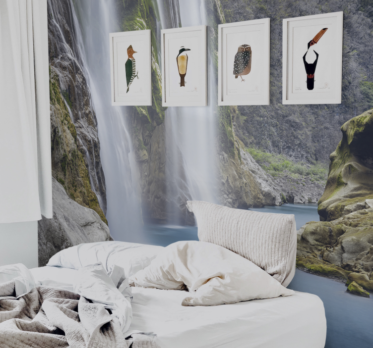 Fototapeter vattenfall fridfullt vattenfallsperspektiv - Tenstickers