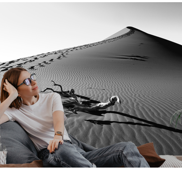 Fotspår i sanden Fototapeter Öknar - Tenstickers