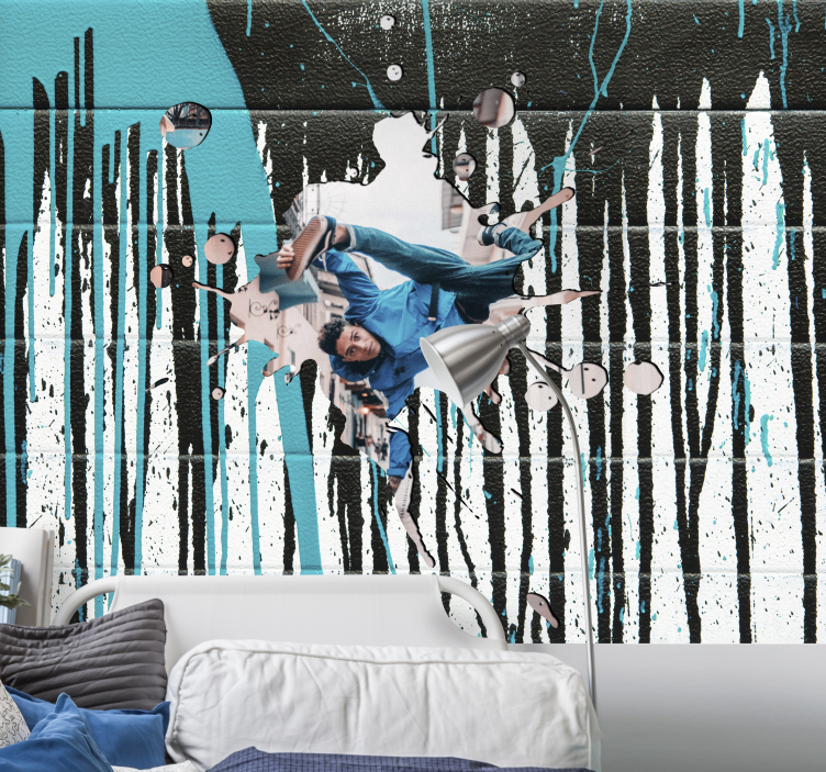 Graffiti stil fotomural med foto anpassad - Tenstickers