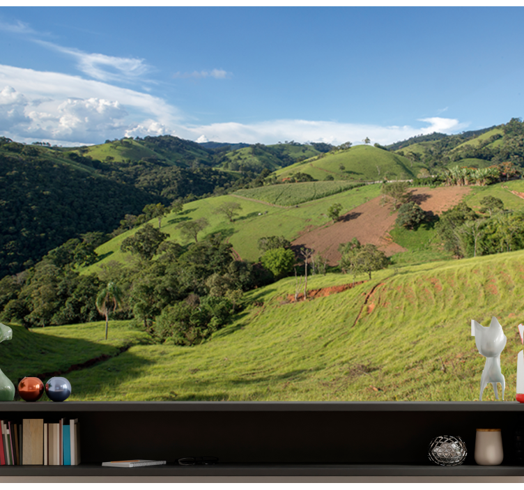 Grönskande böljande kullar Fototapeter Landskap - Tenstickers