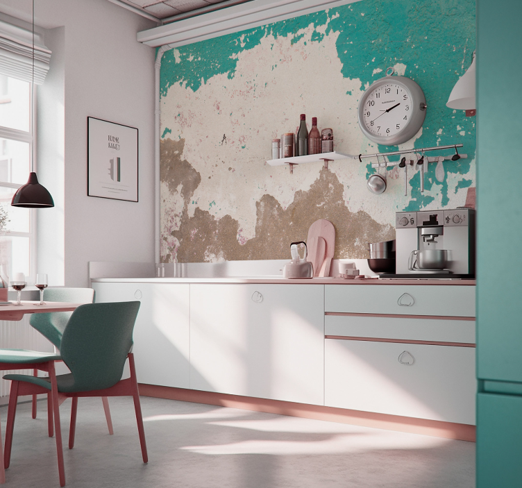 Grungig skalad vägg Fototapeter  - Tenstickers