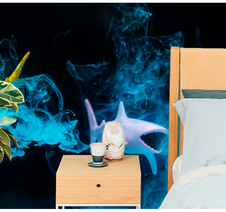 Hajfigurer i fototapeter med vattenäktenskap - Tenstickers