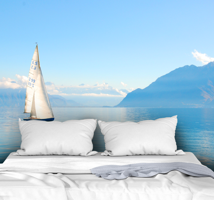 Hav med segelbåtar under havets fototapet - Tenstickers