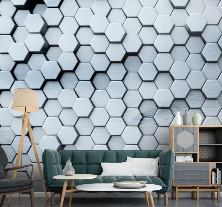 Hexagonmönsterdesign Fototapeter Textur och mönster - Tenstickers