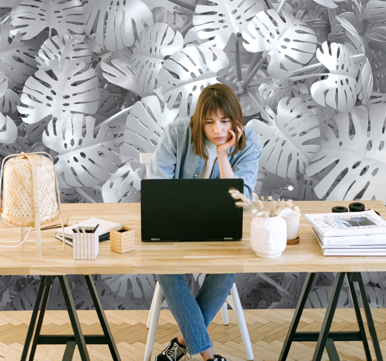 Keramiska blad 3d fototapeta - Tenstickers