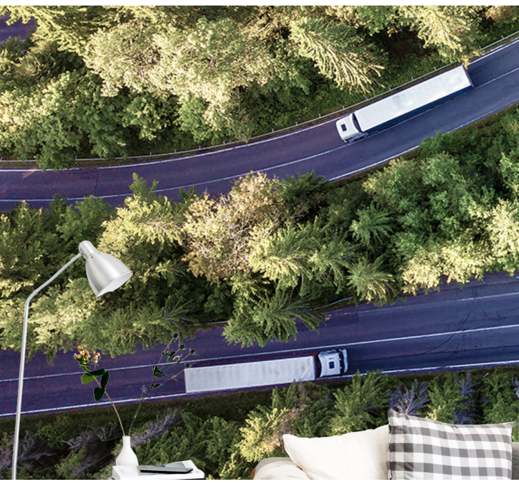 Lastbilar på motorvägen Fototapeter Fordon - Tenstickers