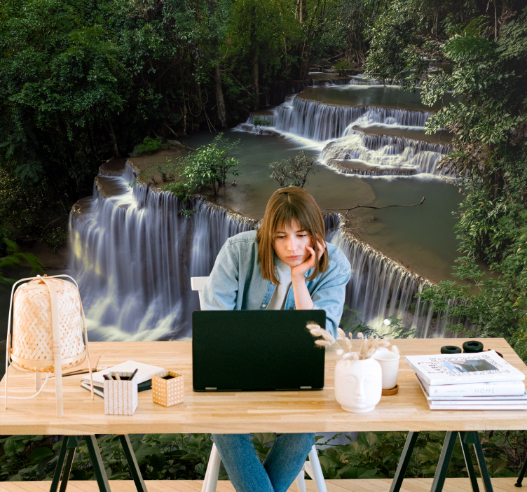 Lugn vattenfall reträtt Fototapeter Natur - Tenstickers