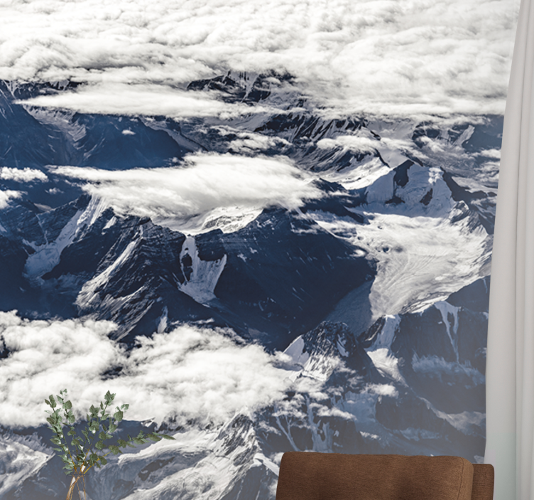 Fototapet molntoppar berg - Tenstickers