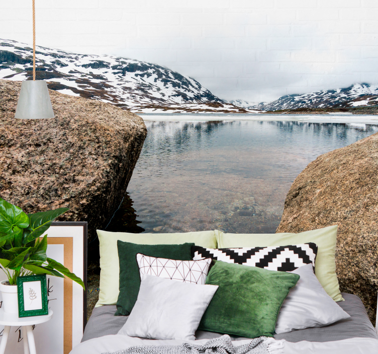 Norge floder och bergsjö fototapet - Tenstickers