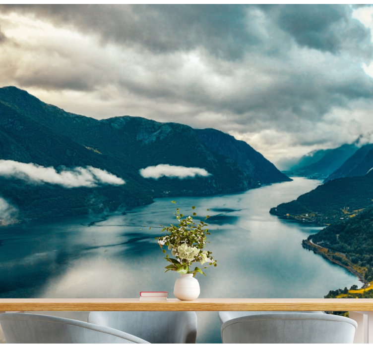 Norska landskapet vatten natur tapet - Tenstickers