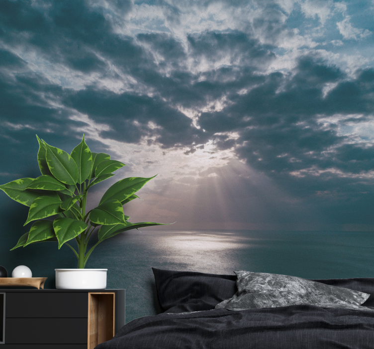 Oceaniskt strålljus Fototapeter Natur - Tenstickers