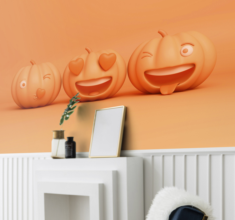 Olika carving pumpor fototapet - Tenstickers
