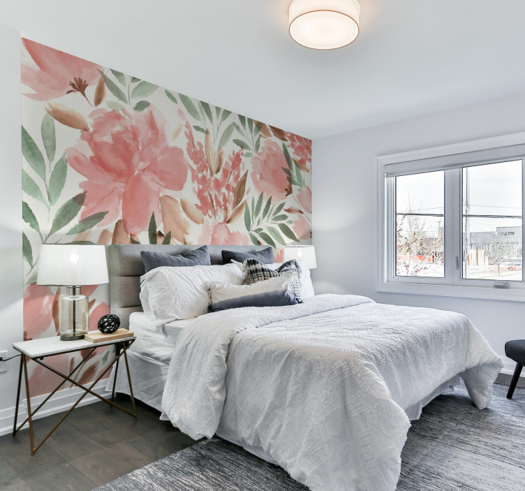 Papier peint panoramique florale Panoramisk fototapet - Tenstickers