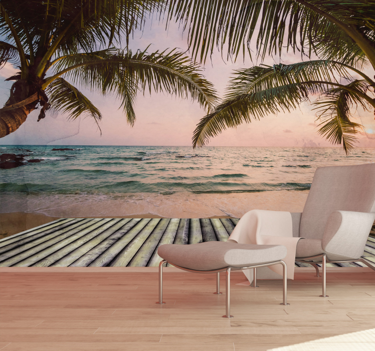 Paradis strand 3d fototapeta - Tenstickers