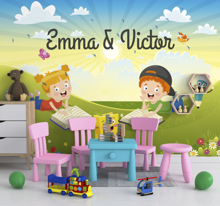 Personlig läsning barn murmålningar - Tenstickers