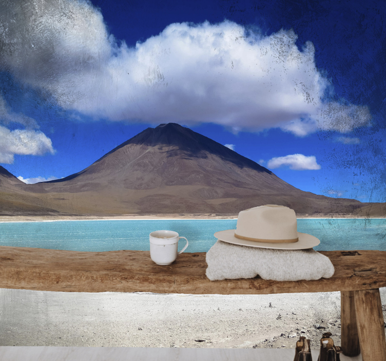 Perspektiv på alpin sjö Fototapeter Landskap - Tenstickers