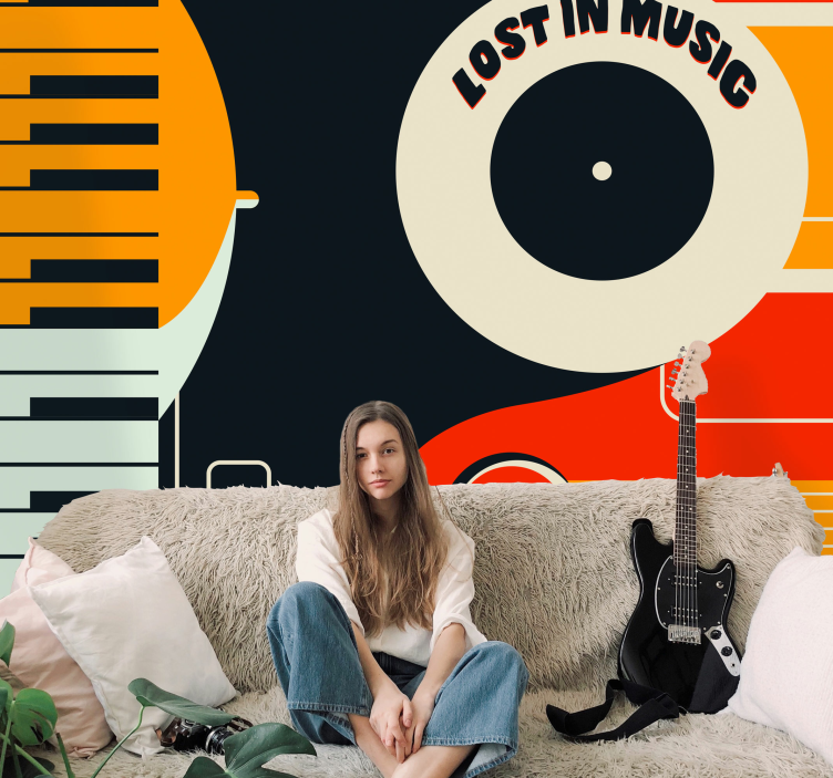 Piano retro design Fototapeter Musik - Tenstickers