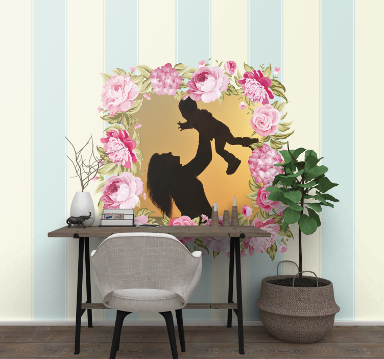 Rosram med foto gifta väggmålningar - Tenstickers