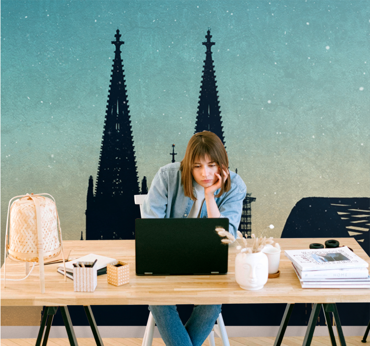 Silhuett katedral torn Fototapeter Städer och länder - Tenstickers