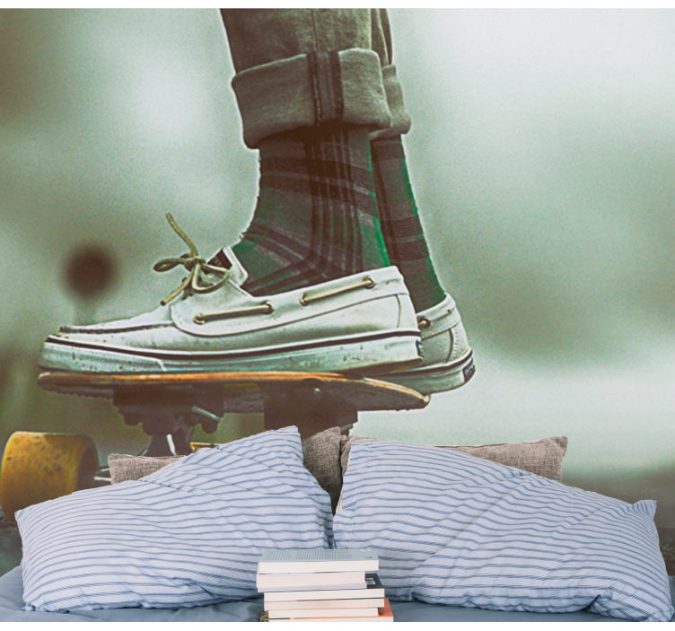 Skate vintage foto fototapeta - Tenstickers