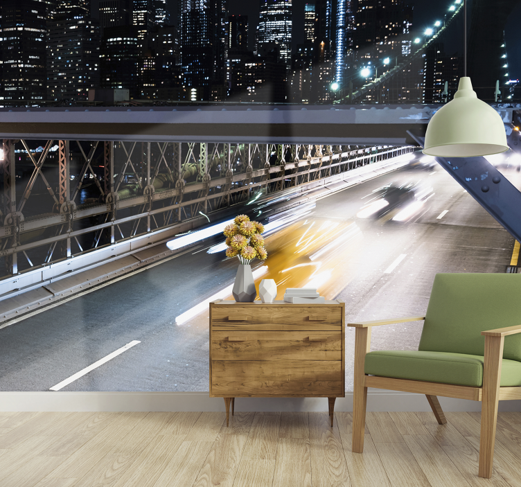 New york fototapet bro och bilar - Tenstickers