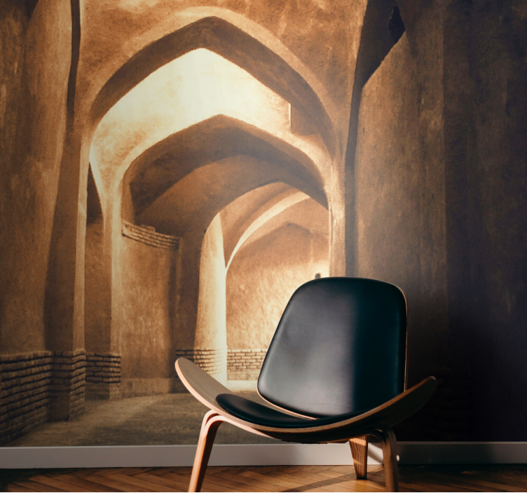 Solnedgångsvy 3d portal 3d fototapet - Tenstickers