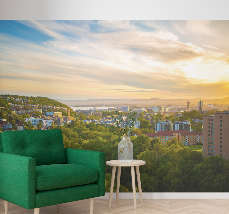 Stadslandskapsvy Fototapeter Städer och länder - Tenstickers