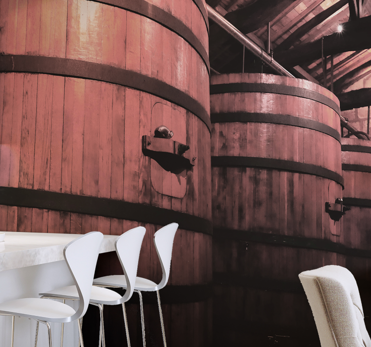 Stora gamla vinfat vintage fototapeta - Tenstickers