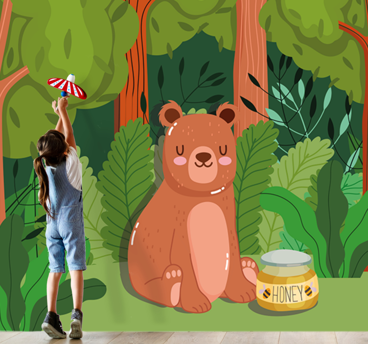 Svängande tecknad film för honung modern fototapeta - Tenstickers