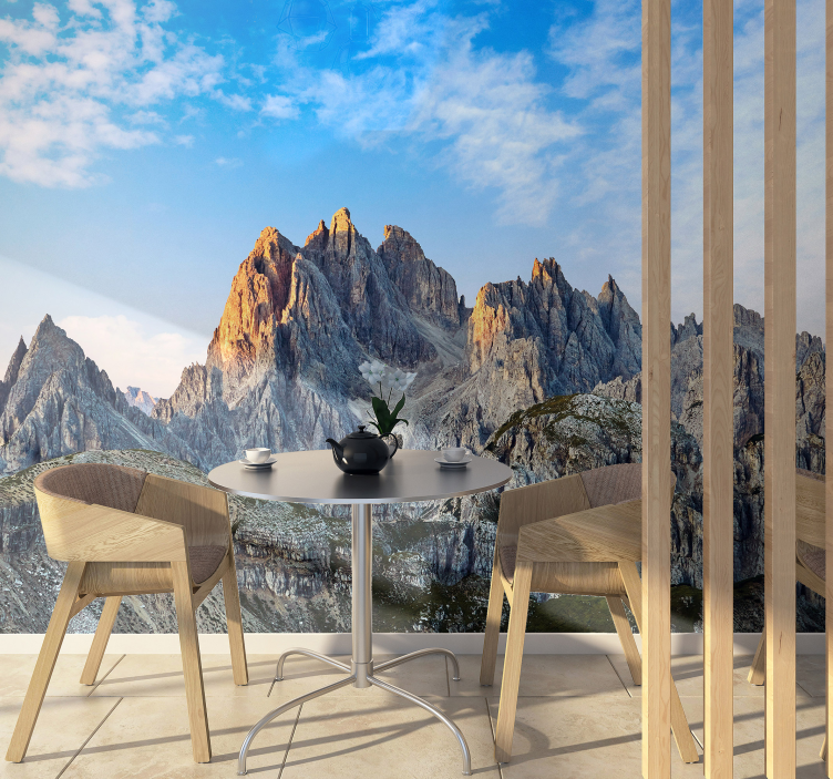 Tre toppar dolomites bergfototapet - Tenstickers