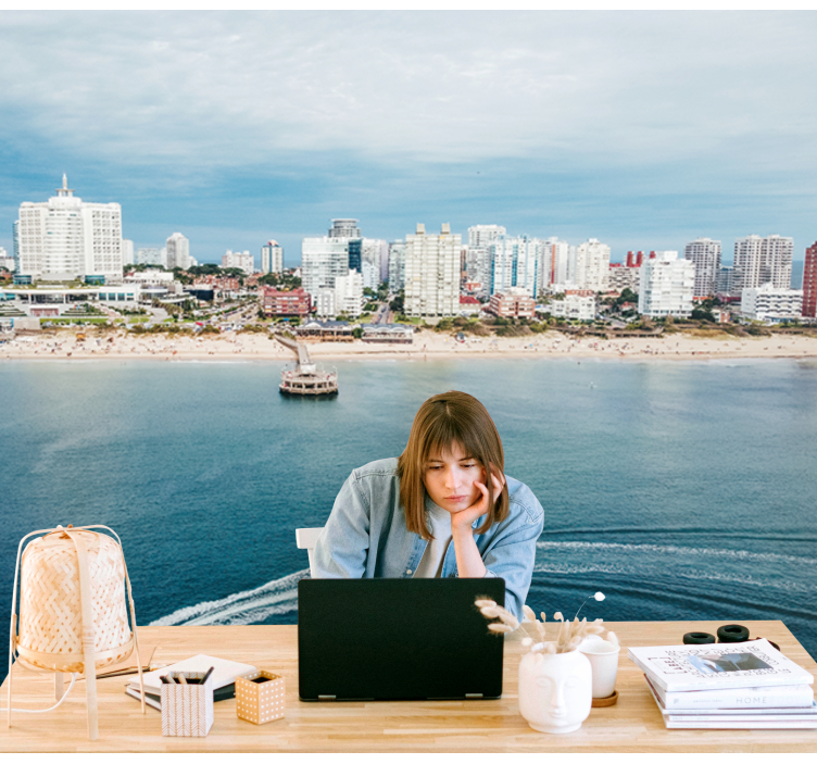 Utsikt över kuststaden Fototapeter Städer och länder - Tenstickers