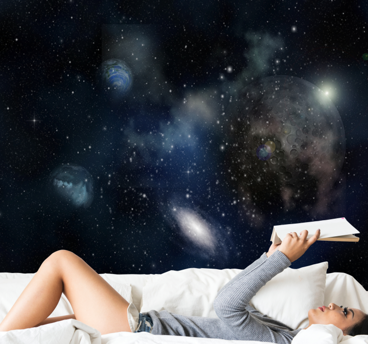 Vacker utsikt över rymden och planet fototapeta - Tenstickers