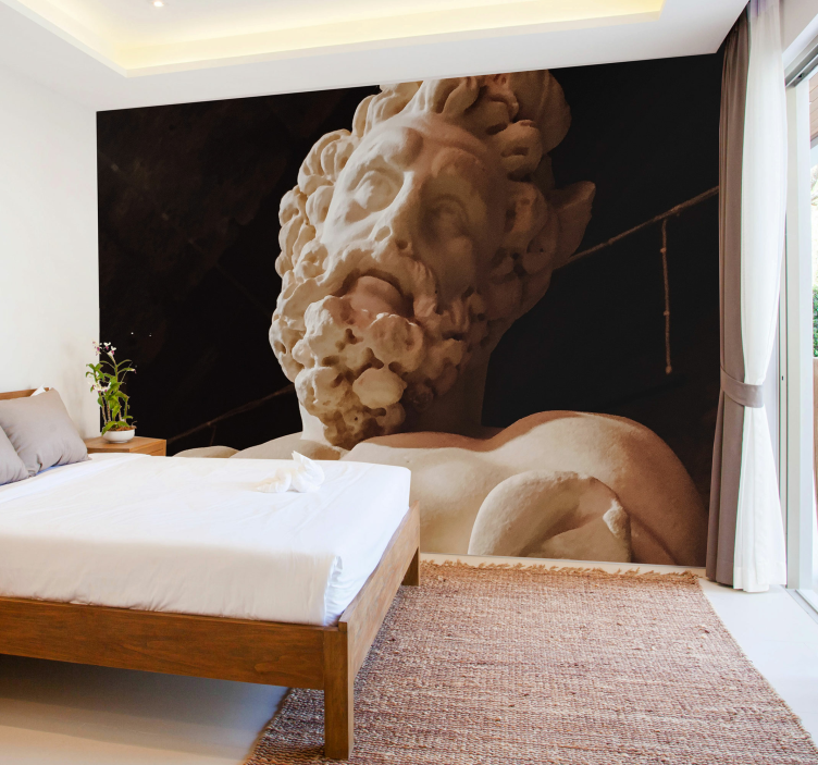 Zeus på svart bakgrund vardagsrum fototapeta - Tenstickers