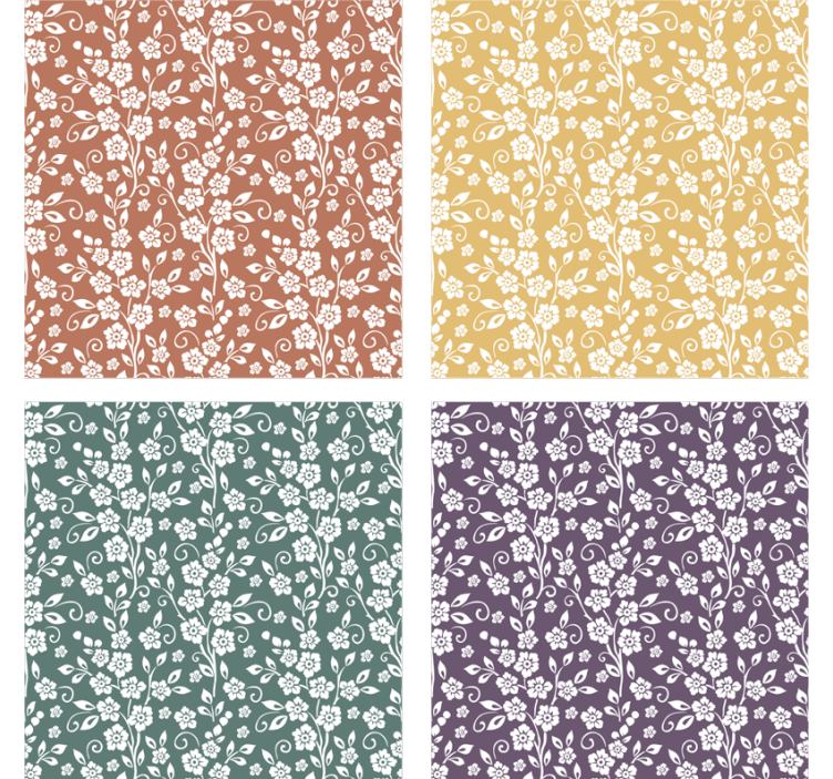 Elegant blommönster glasunderlägg - Tenstickers