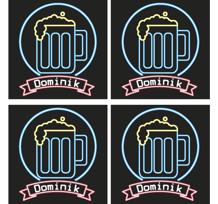 Neonöl med namn ölmattor - Tenstickers