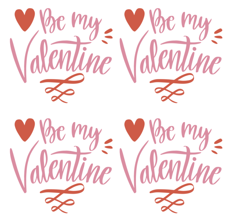 Vara min valentine textglasunderlägg - Tenstickers